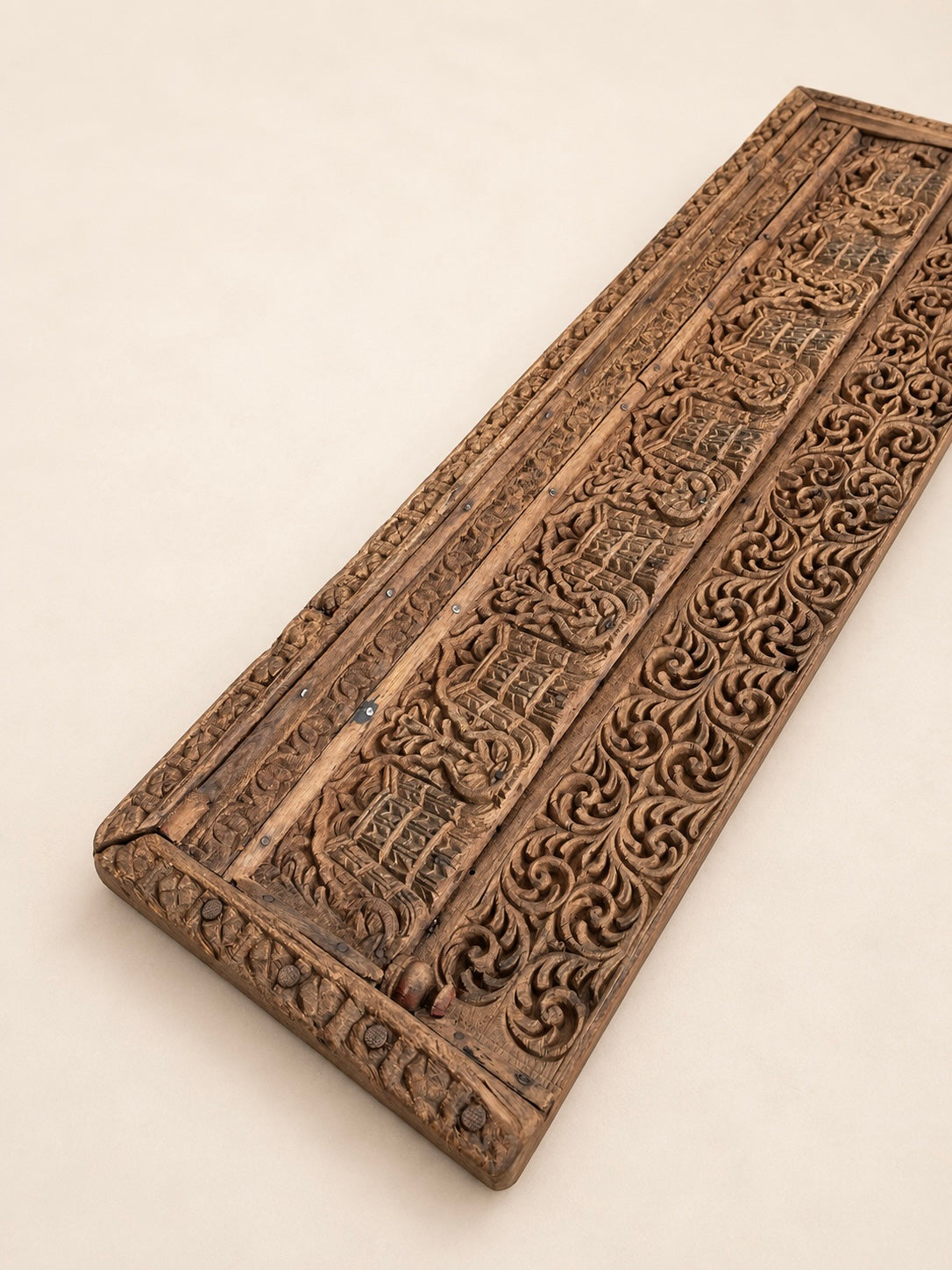 vintage hand-carved architectural wooden wall panel