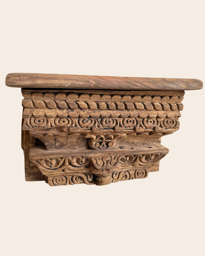 Vintage Leaf & Floral Wall Shelf / Bracket