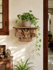 Vintage Artisan Carved Wooden Wall Shelf
