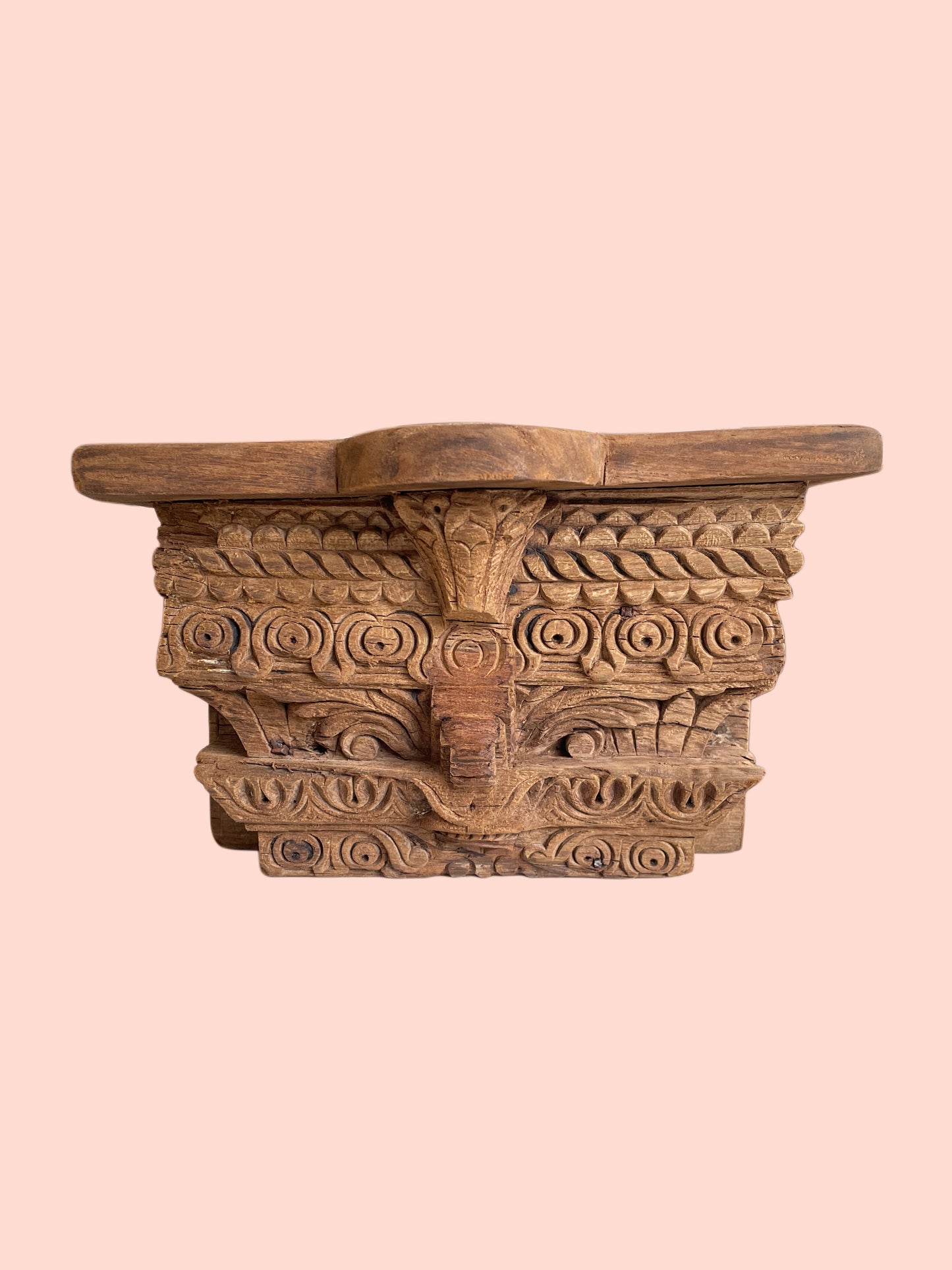 antique style carved wooden wall shelf