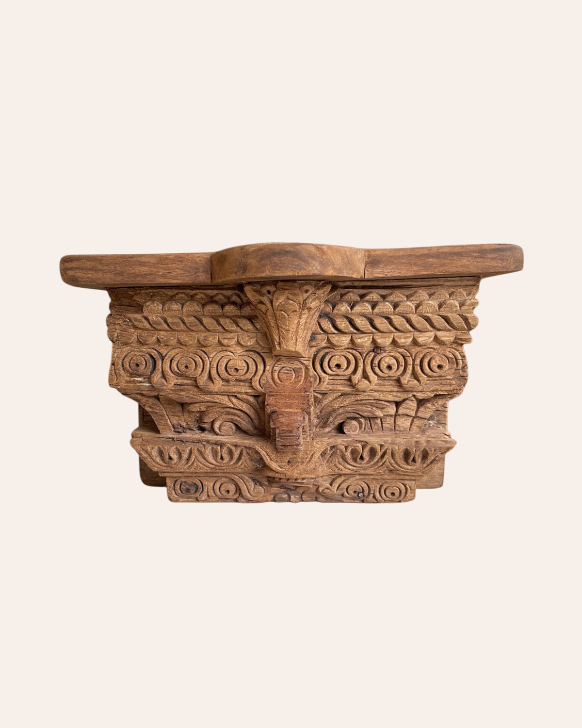 antique style carved wooden wall shelf
