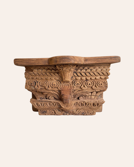 Antique Style Carved Wooden Wall Shelf