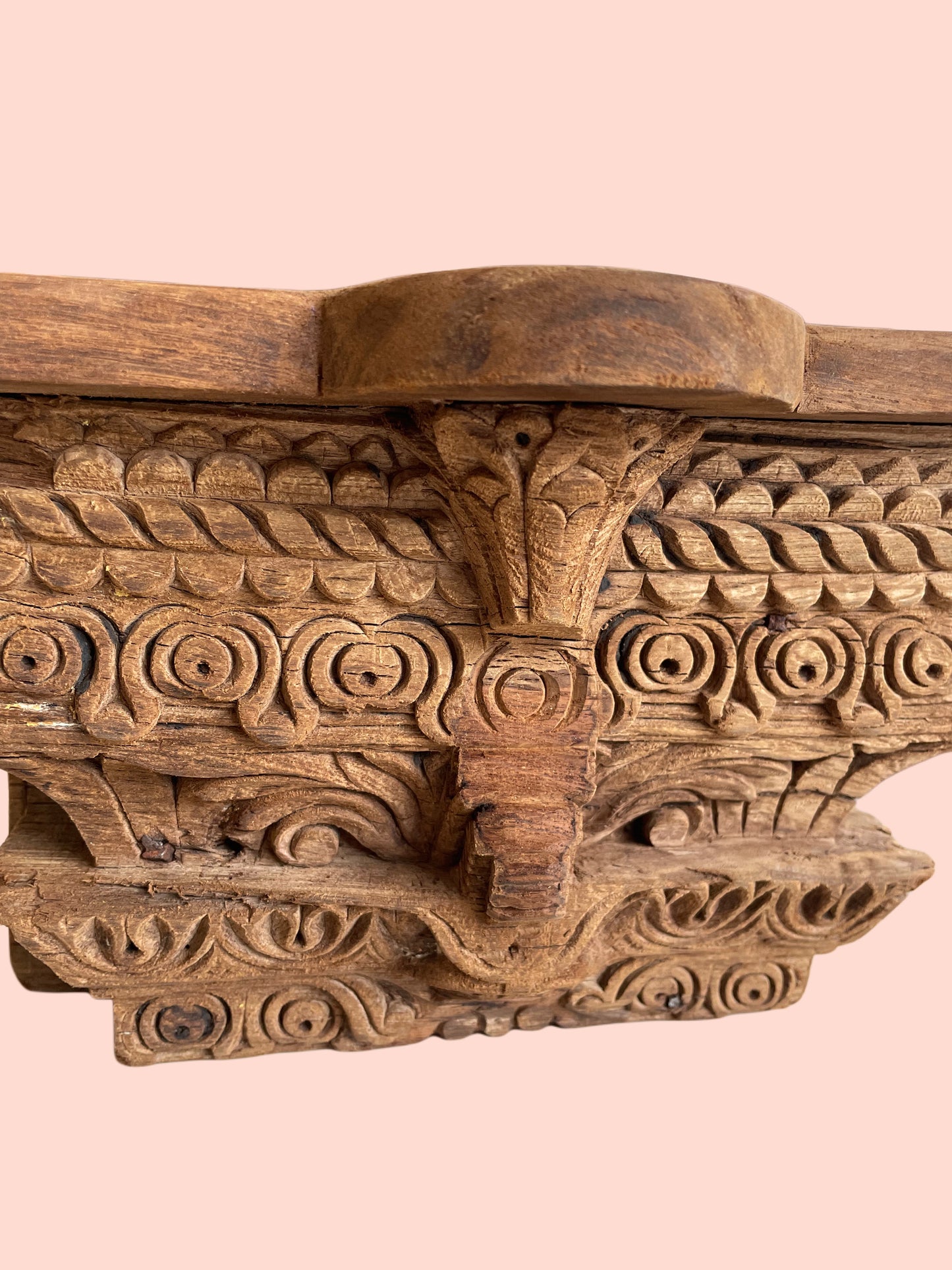 antique style carved wooden wall shelf