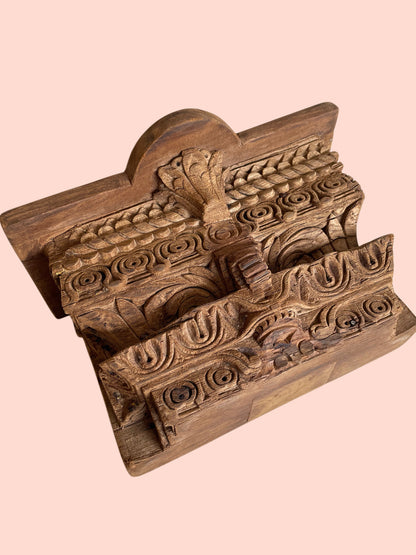 Antique Style Carved Wooden Wall Shelf