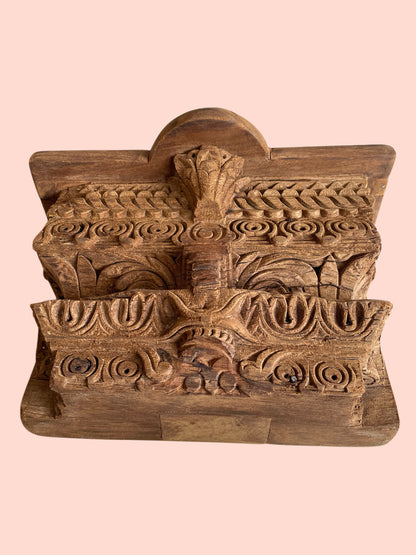Antique Style Carved Wooden Wall Shelf