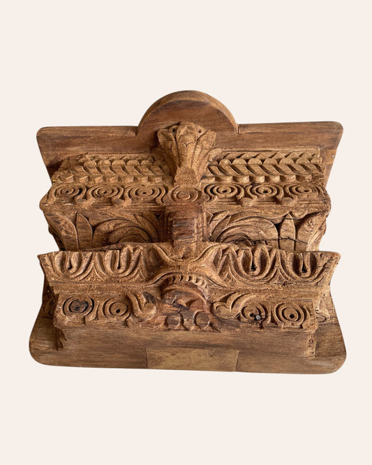 Antique Style Carved Wooden Wall Shelf