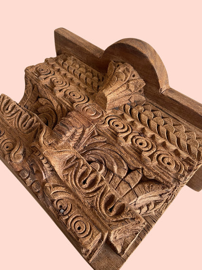 Antique Style Carved Wooden Wall Shelf