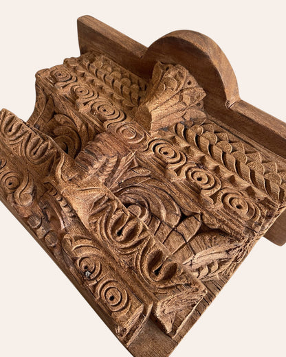 Antique Style Carved Wooden Wall Shelf