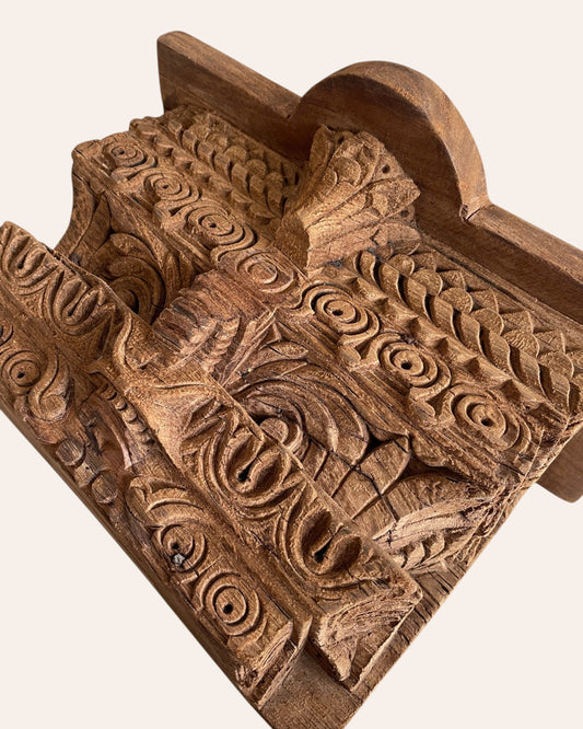 Antique Style Carved Wooden Wall Shelf