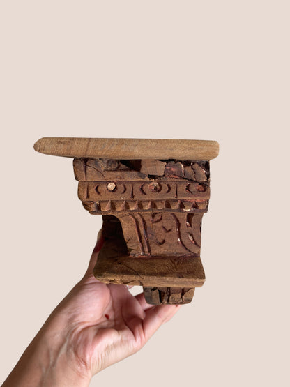 Old Indian Architectural Carved Wooden Wall Shelf