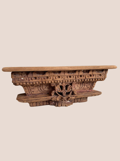 Old Indian Architectural Carved Wooden Wall Shelf