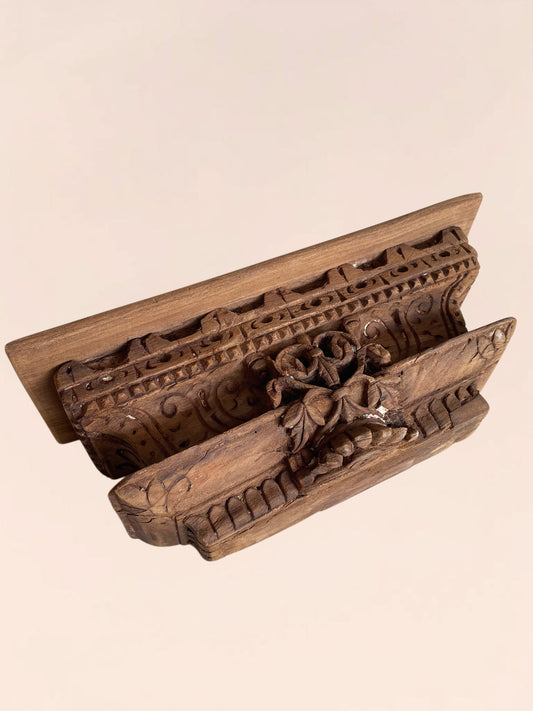 Old Indian Architectural Carved Wooden Wall Shelf