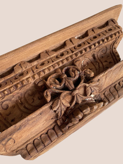 Old Indian Architectural Carved Wooden Wall Shelf