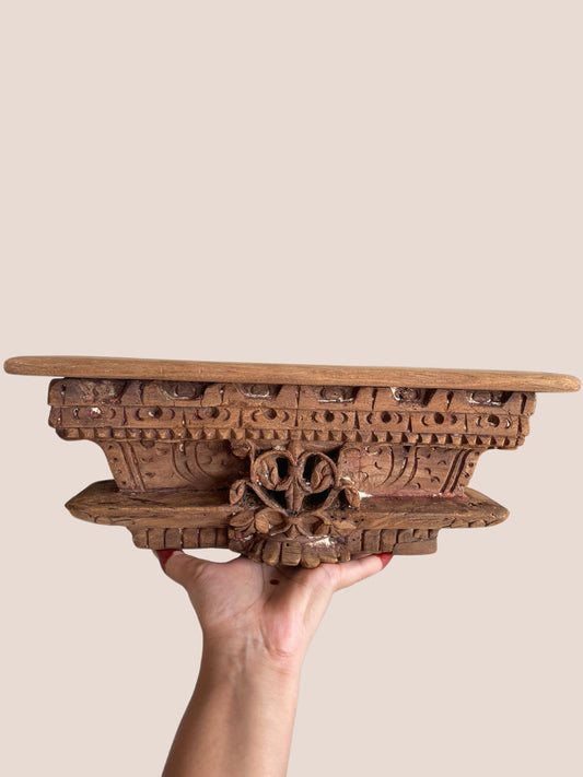 Old Indian Architectural Carved Wooden Wall Shelf