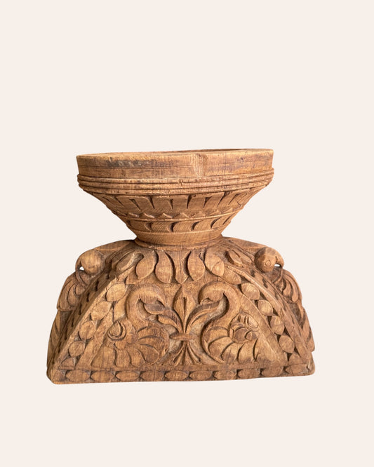 Hand-Carved Gujarat Candle Holder & Planter