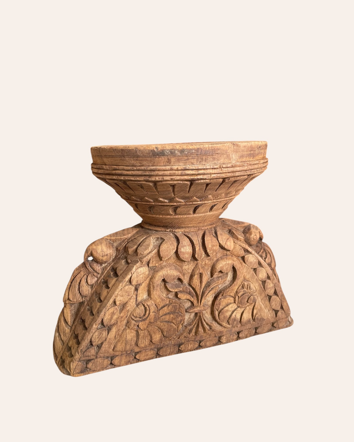 hand-carved gujarat candle holder & planter