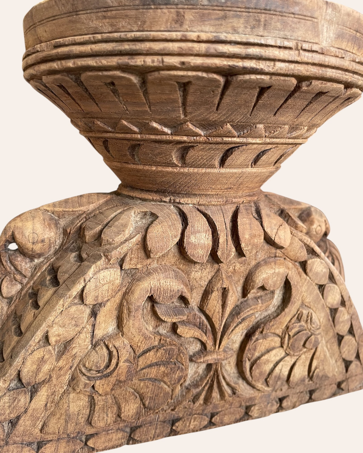 hand-carved gujarat candle holder & planter
