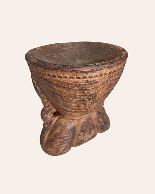 Vintage Wooden Candle Holder / Planter / Statue Holder