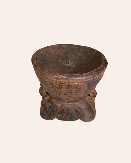 Vintage Wooden Candle Holder / Planter / Statue Holder
