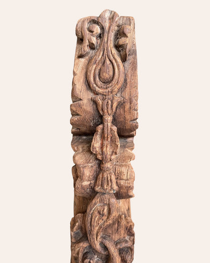 Vintage Hand-Carved  Yali bracket Architectural Support on Iron Stand