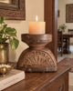 Vintage Candle Holder & Planter with Aged Iron Bands