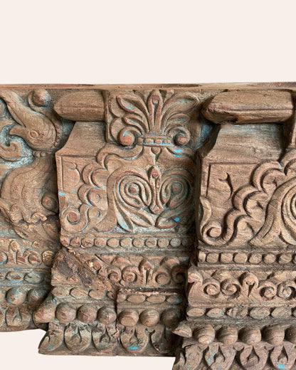 Vintage Distressed Carved Triple Candle, Diya Holder / Planter