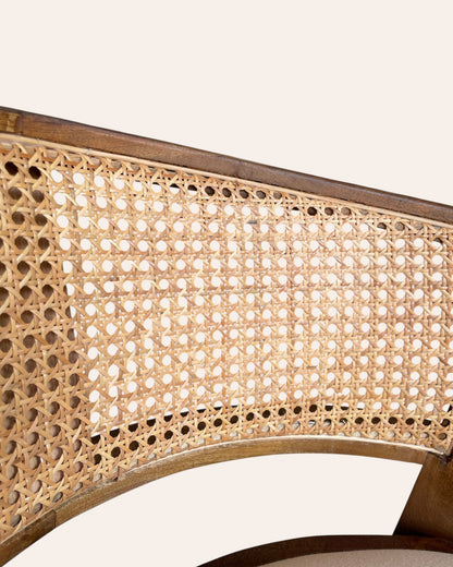 Handcrafted Wooden Cane Back Armchair