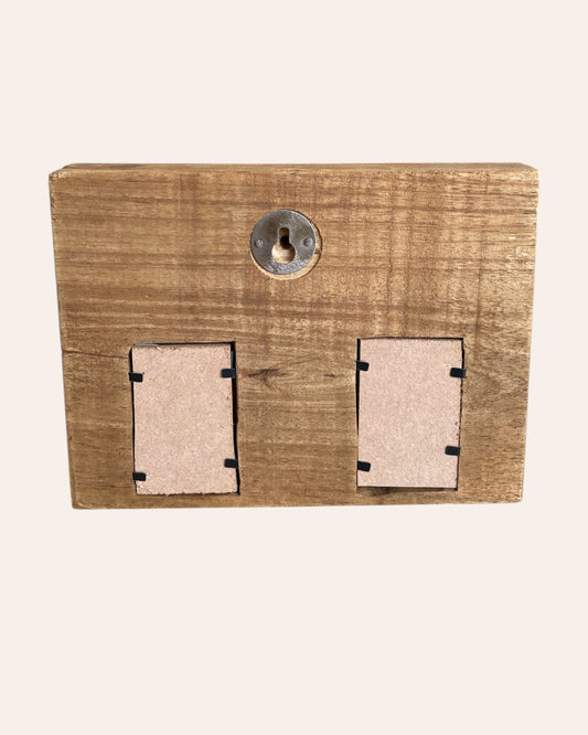 Hand-Carved Wooden Double Mirror Temple Frame