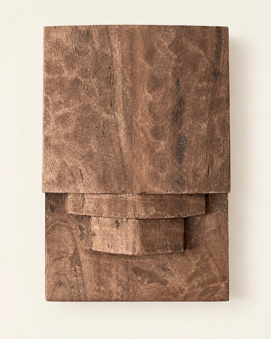 Naga-Inspired Carved Wooden Wall Décor Panels – Set of 6 / Natural Brown Finish