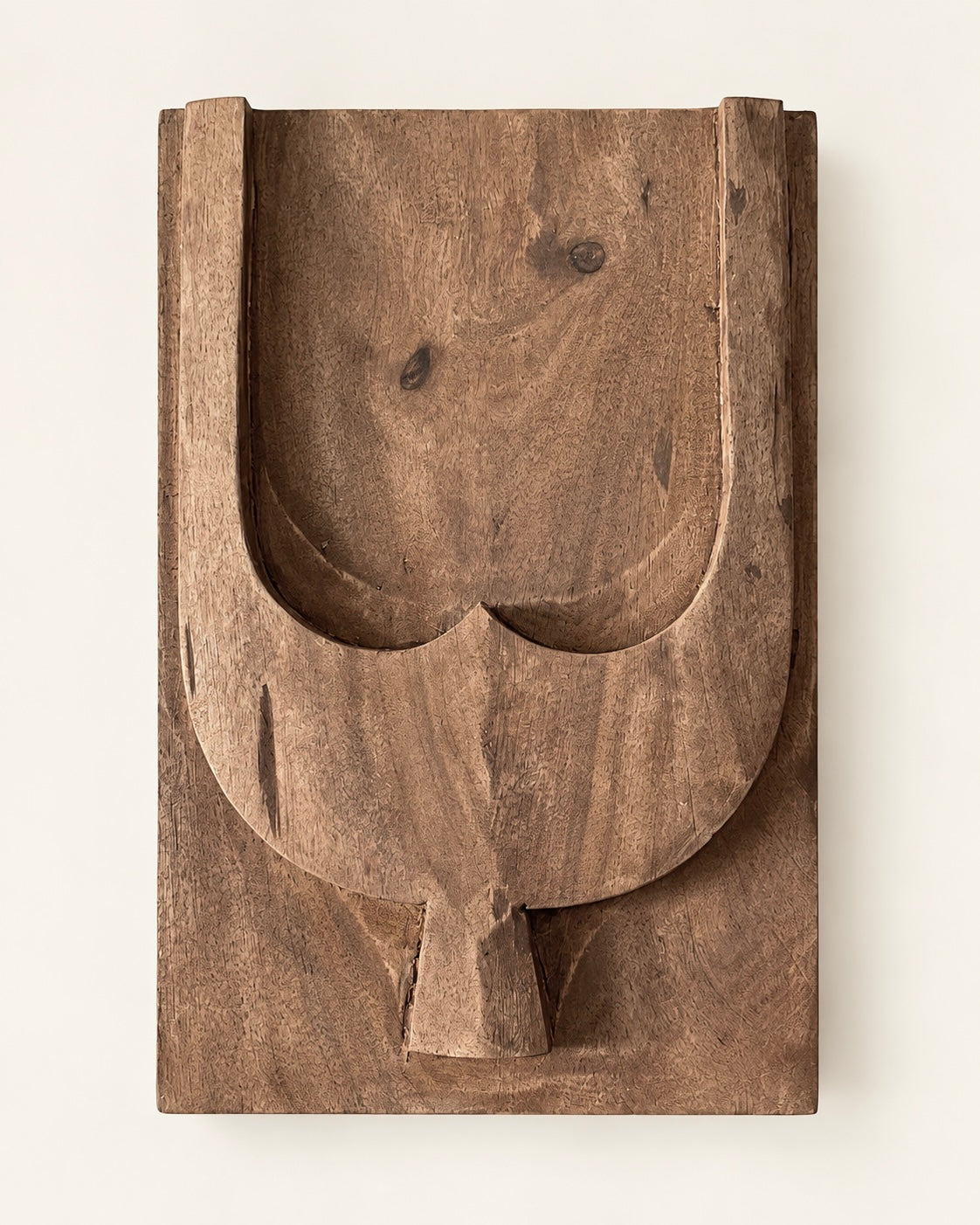 naga-inspired carved wooden wall décor panels – set of 6 / natural brown finish