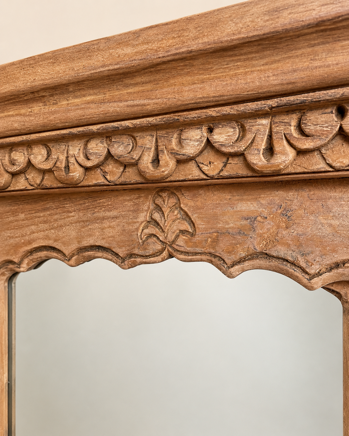 vintage hand-carved arched architectural mirror