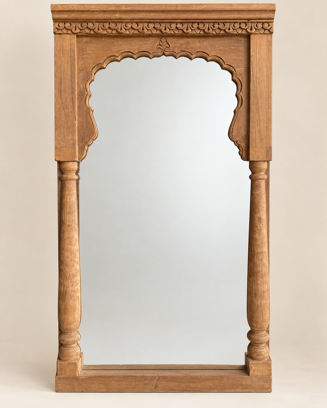 vintage hand-carved arched architectural mirror