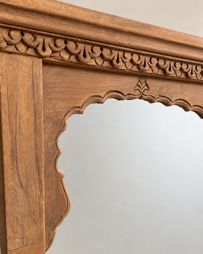 Vintage Hand-Carved Arched Architectural Mirror
