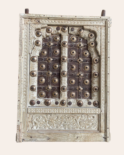 Antique Hand-Carved Shekhawati Wooden Decor Window Panel