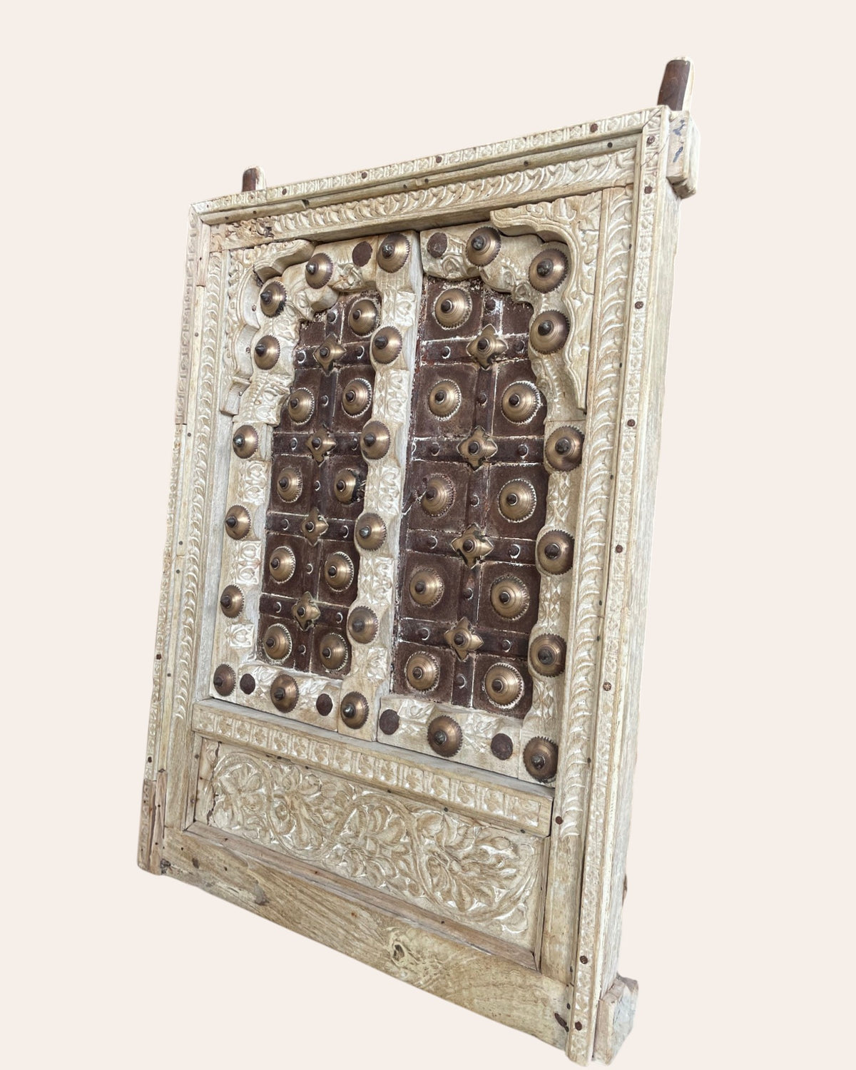 antique hand-carved shekhawati wooden decor window panel