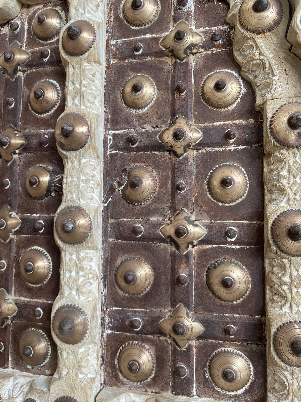 antique hand-carved shekhawati wooden decor window panel