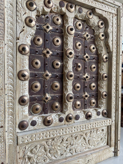 Antique Hand-Carved Shekhawati Wooden Decor Window Panel