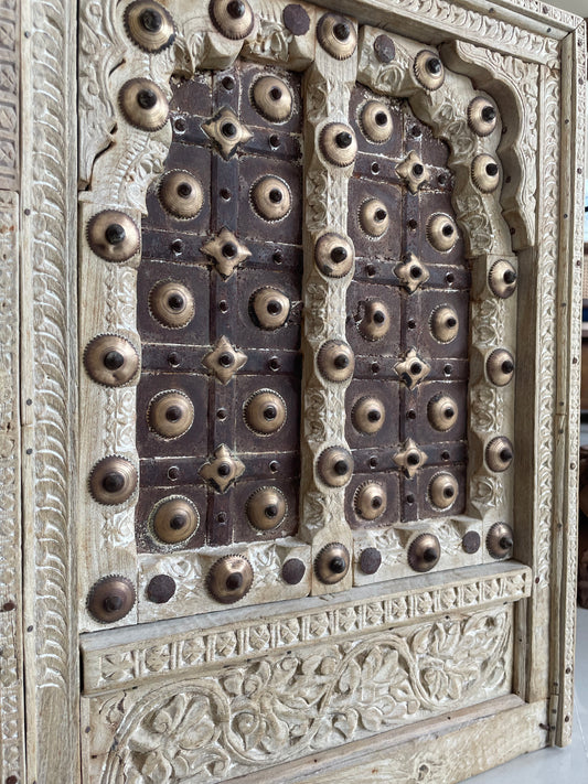 Antique Hand-Carved Shekhawati Wooden Decor Window Panel