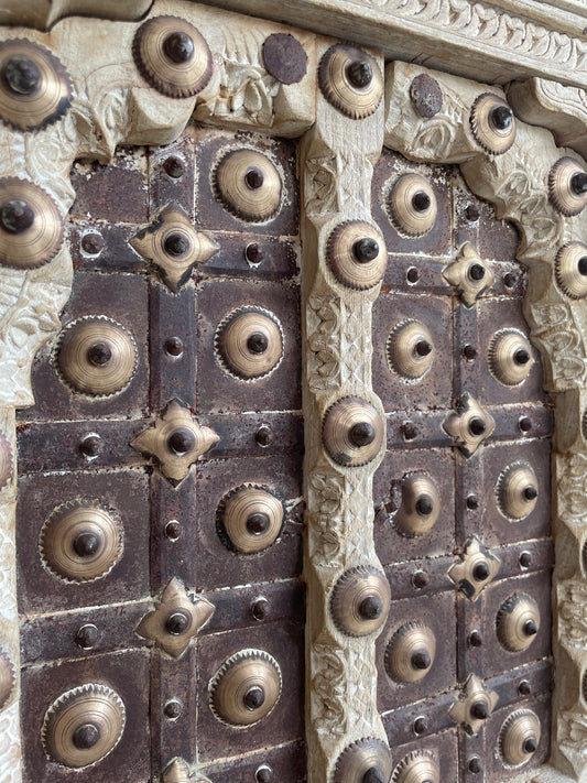 Antique Hand-Carved Shekhawati Wooden Decor Window Panel
