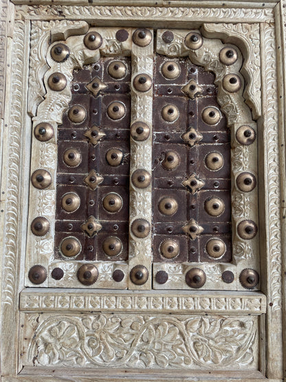 Antique Hand-Carved Shekhawati Wooden Decor Window Panel
