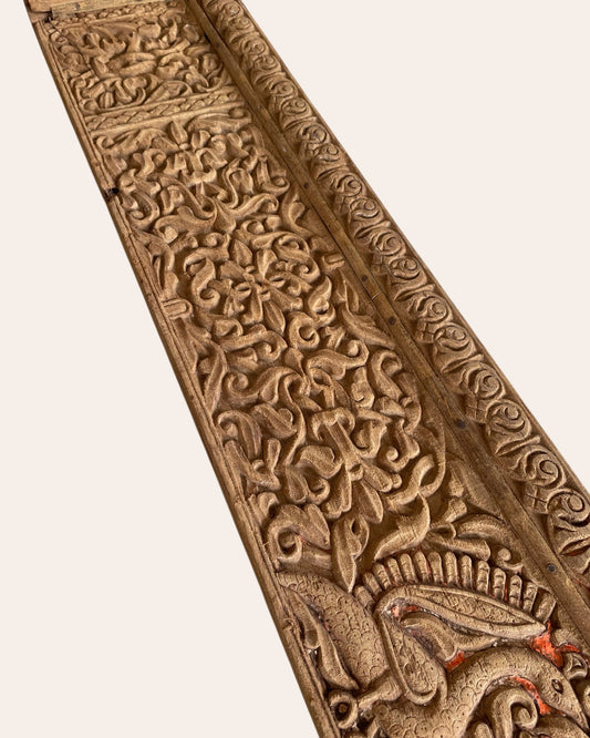 Carved Old Wooden Lord Ganesha Wall Panel