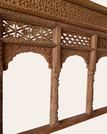 Vintage Hand-Carved Triple Arch Window / Triple Arch / Jharokha Window