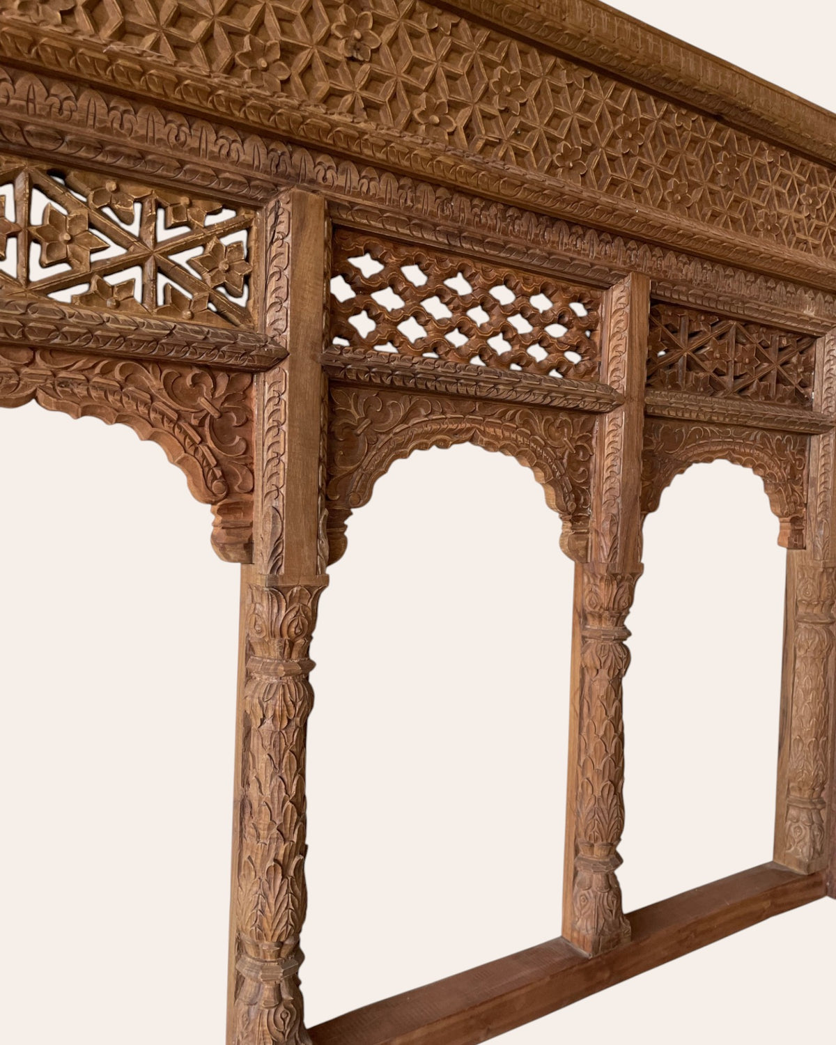 vintage hand-carved triple arch window / triple arch / jharokha window