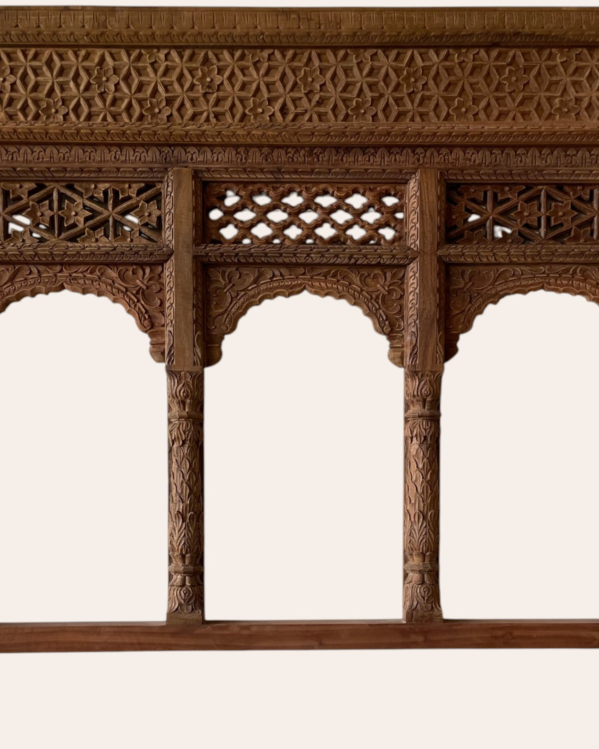 vintage hand-carved triple arch window / triple arch / jharokha window