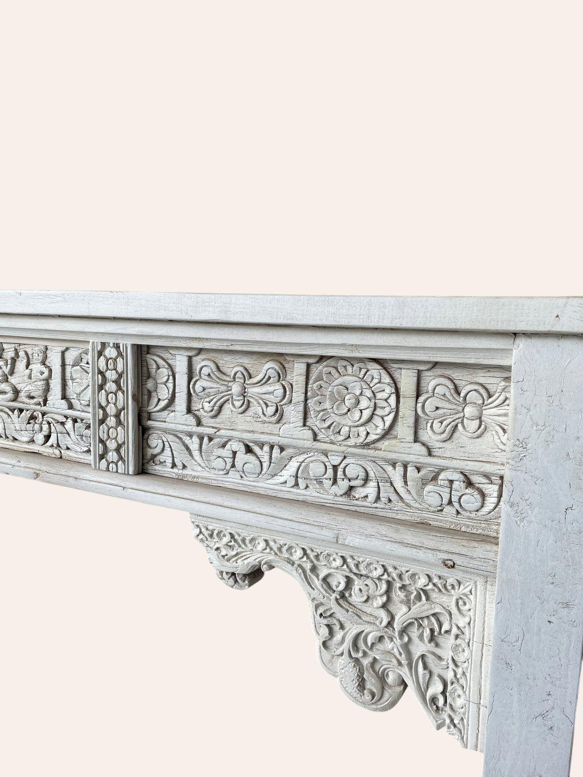vintage hand-carved indian heritage wooden console table