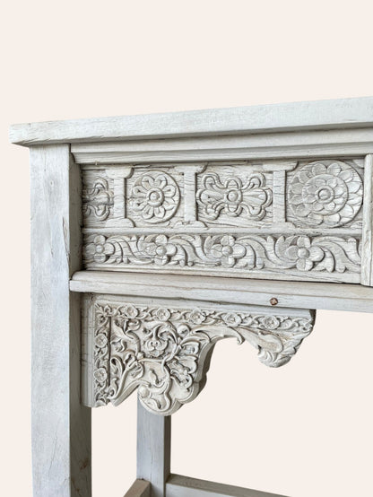 Vintage Hand-Carved Indian Heritage Wooden Console Table