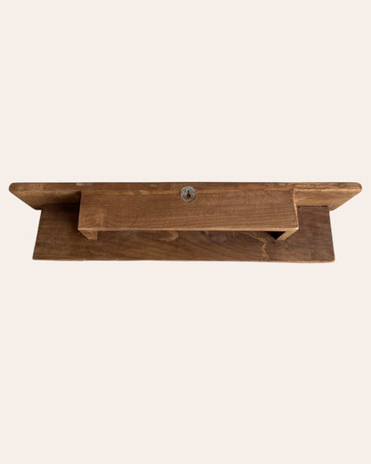 Vintage Hand-Carved Wooden Architectural Wall Shelf