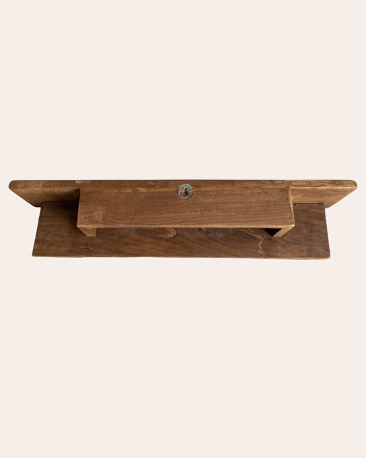 Vintage Hand-Carved Wooden Architectural Wall Shelf