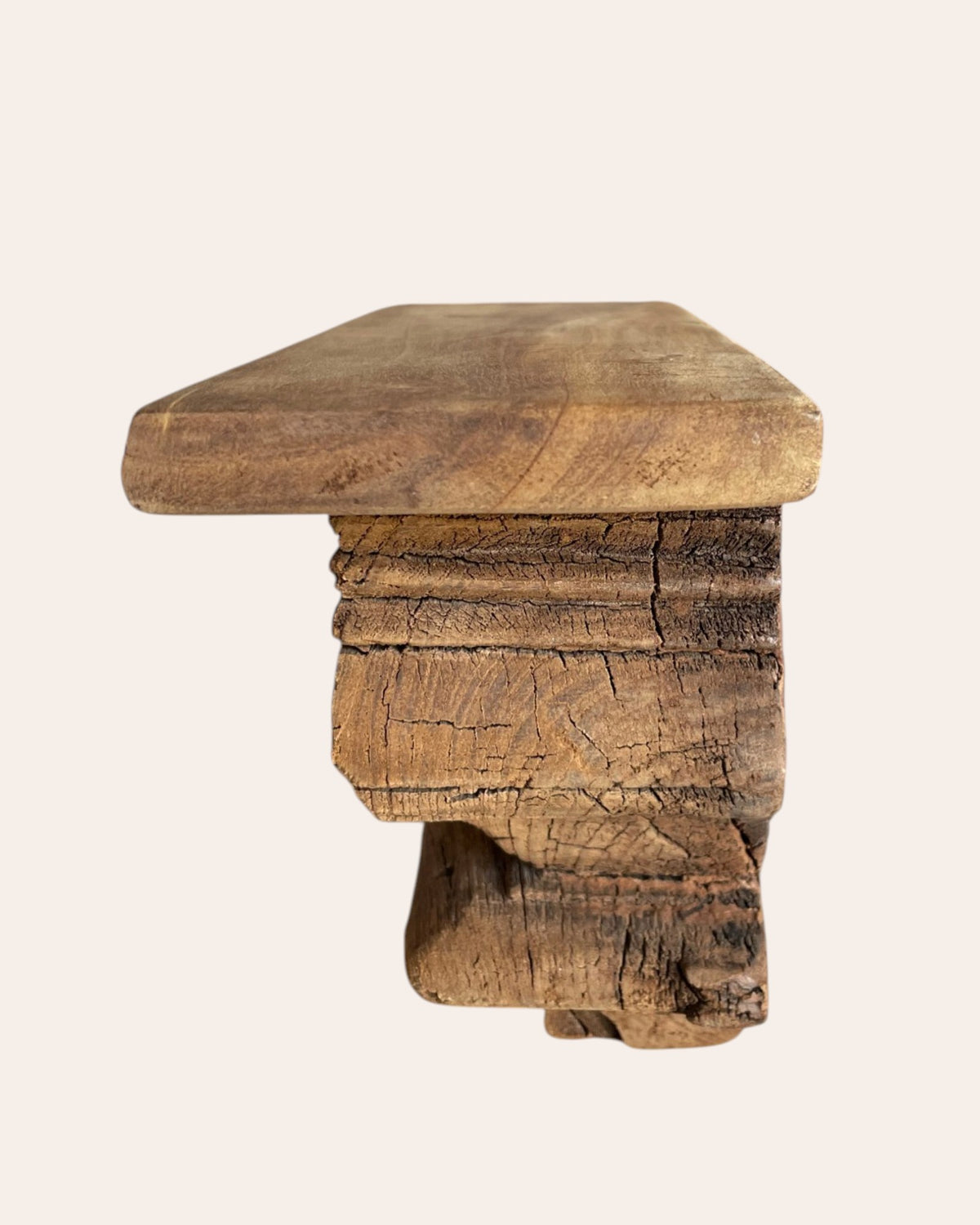antique-style wooden wall shelf