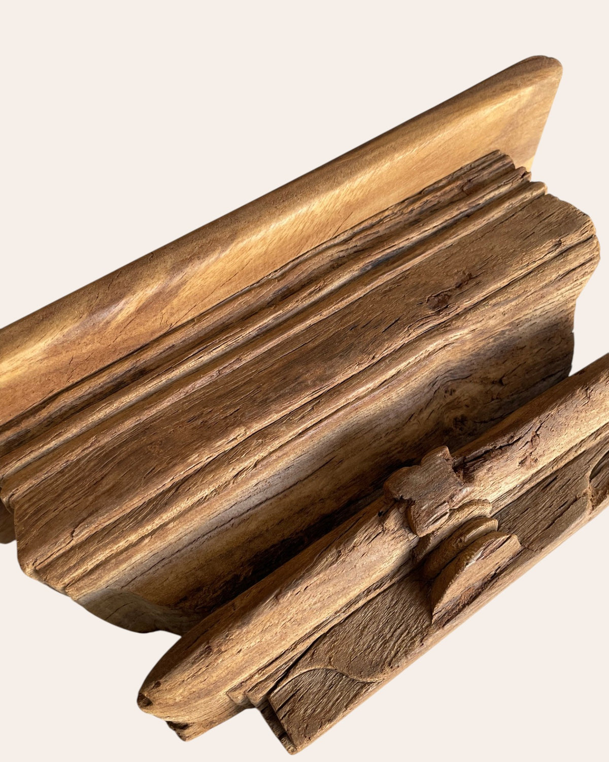 antique-style wooden wall shelf